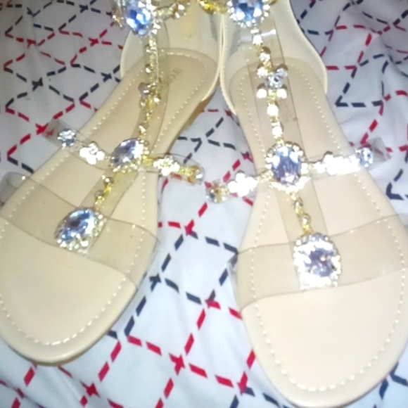 Rhinestone Gladiator Sandals - Picture 1 of 7